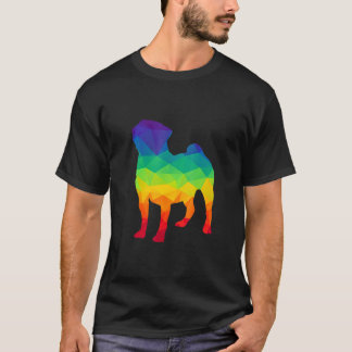 Cute Pug Dog Gay Pride Lgbt Rainbow Flag  Pet T-Shirt
