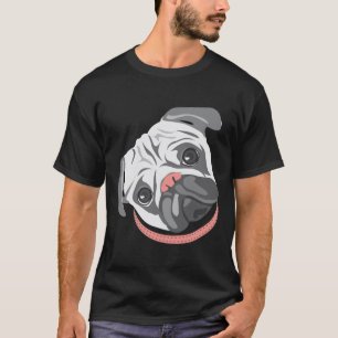 Cute pug dog head tilt, illustration drawing Class T-Shirt