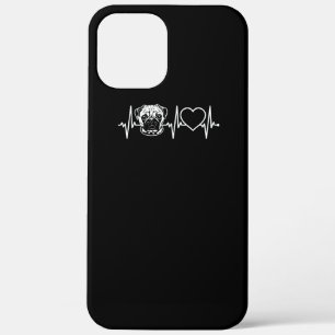 Cute Pug Dog Heartbeat   Love Pug Dog iPhone 12 Pro Max Case