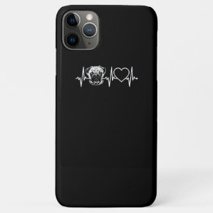 Cute Pug Dog Heartbeat   Love Pug Dog iPhone 11 Pro Max Case