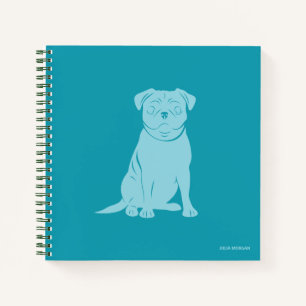 Cute Pug Dog Personalized Custom Notebook