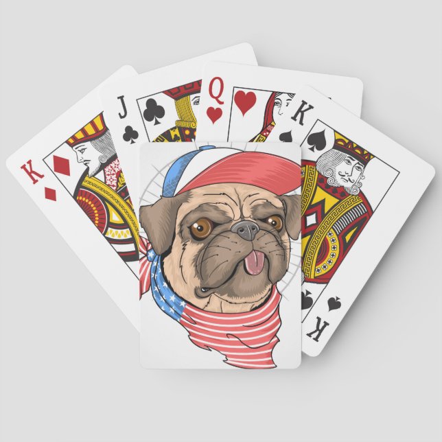 Cute Pug Dog Playing Cards (Back)