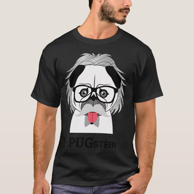 Cute Pug Dog Science Physics T-Shirt (Front)