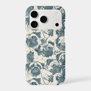 Cute Pug Dog Seamless Pattern