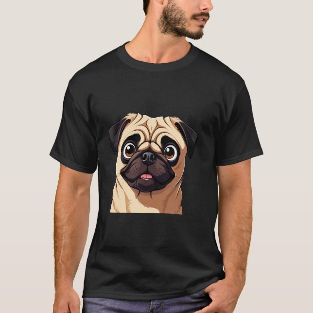 Cute Pug dog T-Shirt (Front)
