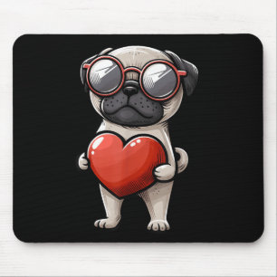 Cute Pug Dog Valentines Day February 14th Toddler  Mouse Pad