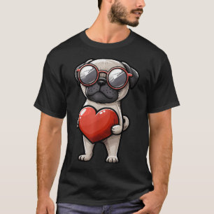 Cute Pug Dog Valentines Day February 14th Toddler T-Shirt