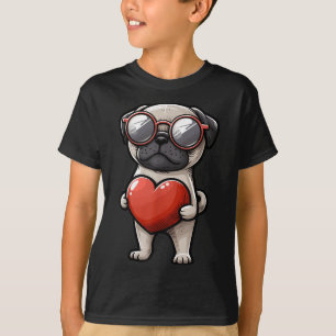 Cute Pug Dog Valentines Day February 14th Toddler  T-Shirt