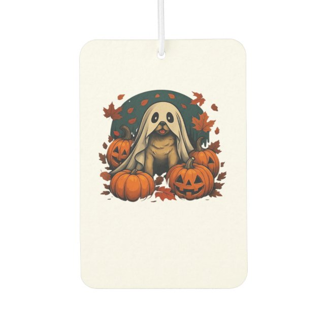 Cute Pug Dog With Pumpkins Fall Halloween Classic  Air Freshener (Front)