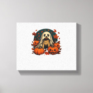 Cute Pug Dog With Pumpkins Fall Halloween Classic  Canvas Print