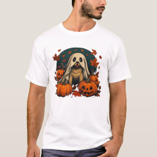 Cute Pug Dog With Pumpkins Fall Halloween Classic  T-Shirt