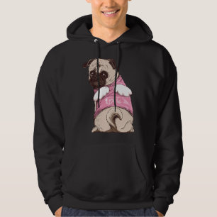 Cute pug dog with suit and angel wings dog lady Cl Hoodie