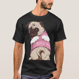 Cute pug dog with suit and angel wings dog lady Cl T-Shirt