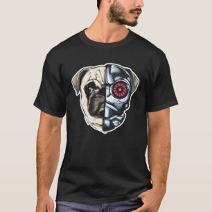 Cute Pug Face with Robot Mask for Pug T-Shirt