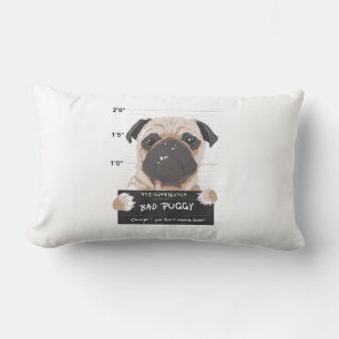 Cute Pug Gift Puppy Dog Lover Mom Fur Mama Lumbar Pillow