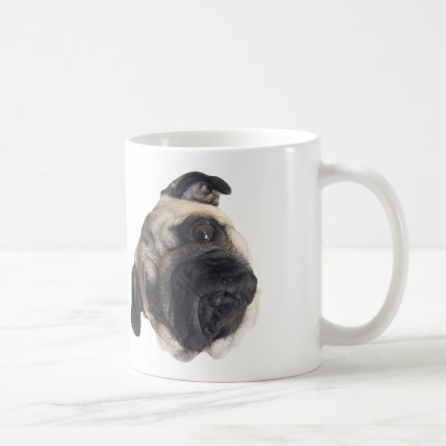 Cute Pug Head Tilt Mug (Right)