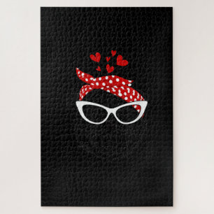 Cute Pug Headband With Glasses Costume Gifts Jigsaw Puzzle