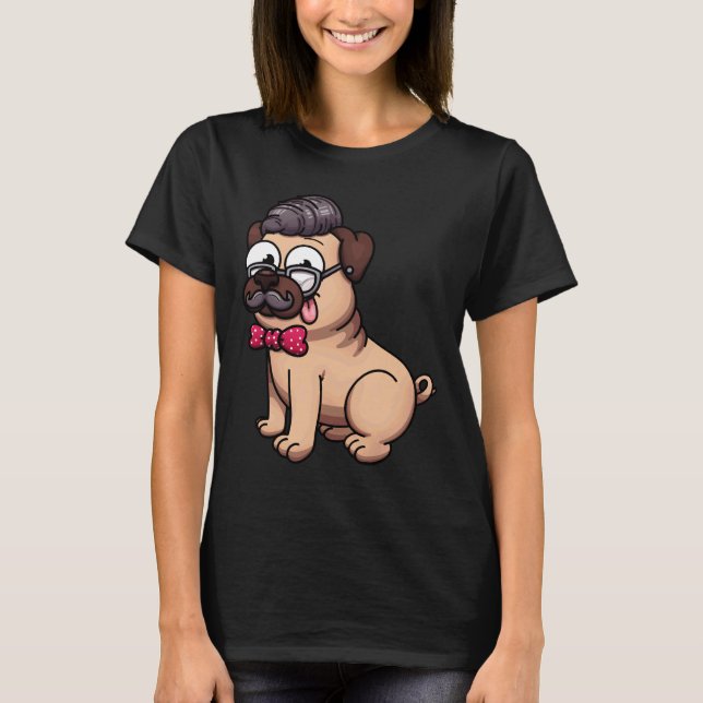 Cute Pug Hipster Classic  602 T-Shirt (Front)