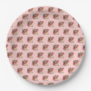 Cute Pug in a Doughnut Paper Plates