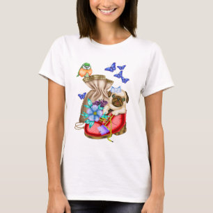 Cute Pug in a Old Boot. T-shirt