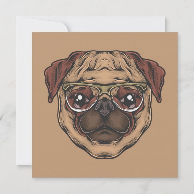 Cute Pug Invitation (Front)