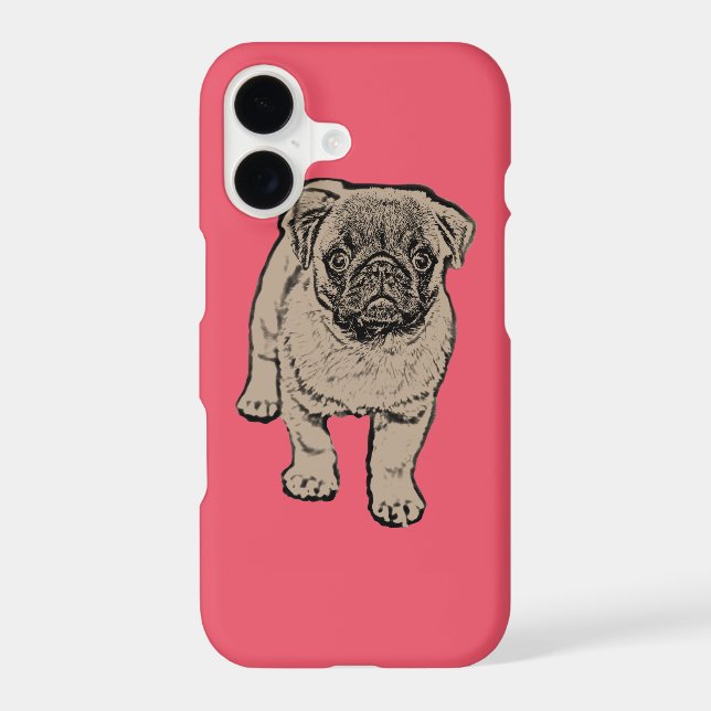 Cute Pug iPhone 7 Plus Case - Red (Back)