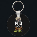 Cute Pug is My Spirit Animal Keychain<br><div class="desc">• This cool, funny pug t-shirt is perfect for people who love dogs, puppies, and hilarious viral dog memes. This awesome pug spirit animal slogan t-shirt is perfect for children, boys, girls who love pugs or kids who want a puppy. • Wear this while petting puppy, dog and pugs. If...</div>