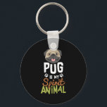Cute Pug is My Spirit Animal Keychain<br><div class="desc">• This cool, funny pug t-shirt is perfect for people who love dogs, puppies, and hilarious viral dog memes. This awesome pug spirit animal slogan t-shirt is perfect for children, boys, girls who love pugs or kids who want a puppy. • Wear this while petting puppy, dog and pugs. If...</div>