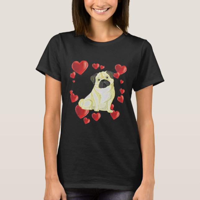 Cute Pug Love 638 T-Shirt (Front)