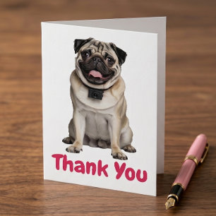 Cute Pug Lover Dog Mom Dad Thank You Card