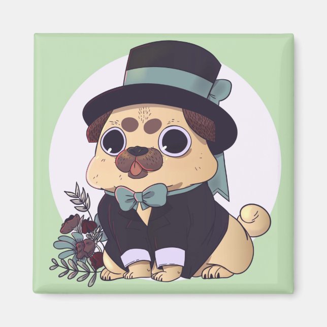 Cute Pug Magnet (Front)
