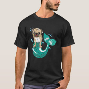 Cute Pug Mermaid Pugmaid Girls T-Shirt