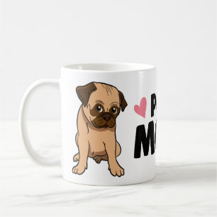 Cute Pug Mom Cartoon Puppy Dog Pugs Coffee Mug