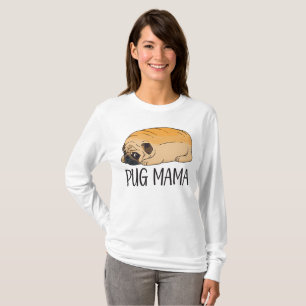 Cute Pug Mom Gift Cartoon Puppy Dog Lover Mama T-Shirt