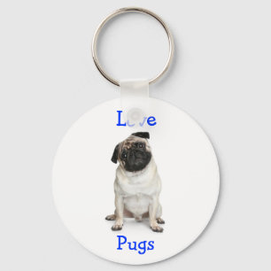 Cute Pug Mom Puppy Dog Lover Fur Mama Keychain
