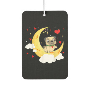 Cute Pug On The Moon Valentine's Day Beauty Air Freshener