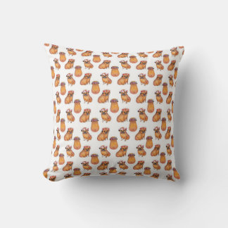 Cute Pug Pattern Throw Pillow