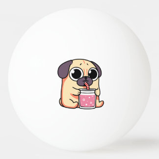 Cute Pug Ping Pong Ball