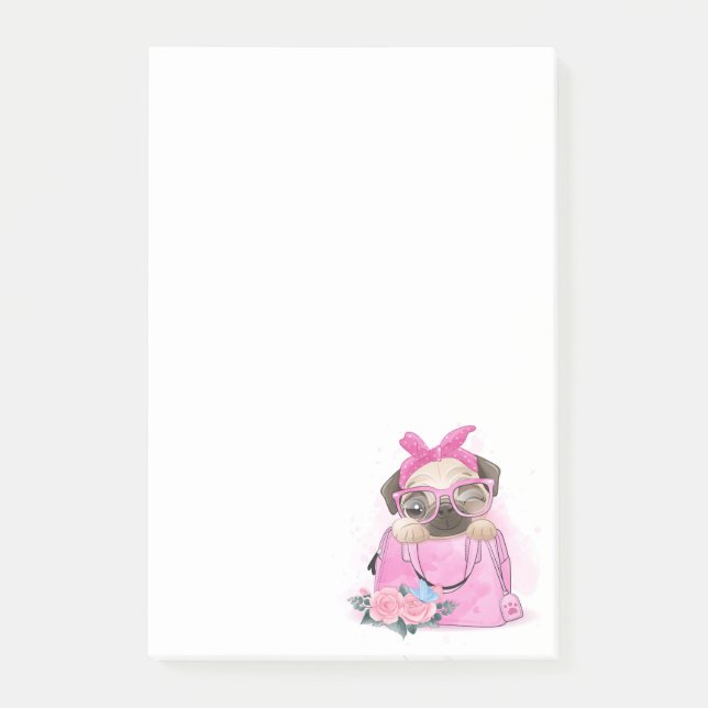 Cute Pug Post-it Notes (Front)