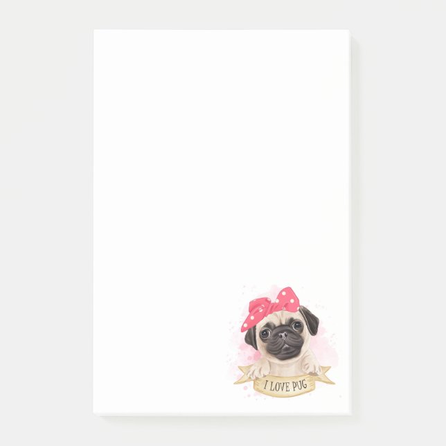 Cute Pug Post-it Notes (Front)