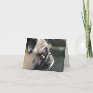 Cute Pug Profile Note Card - Blank