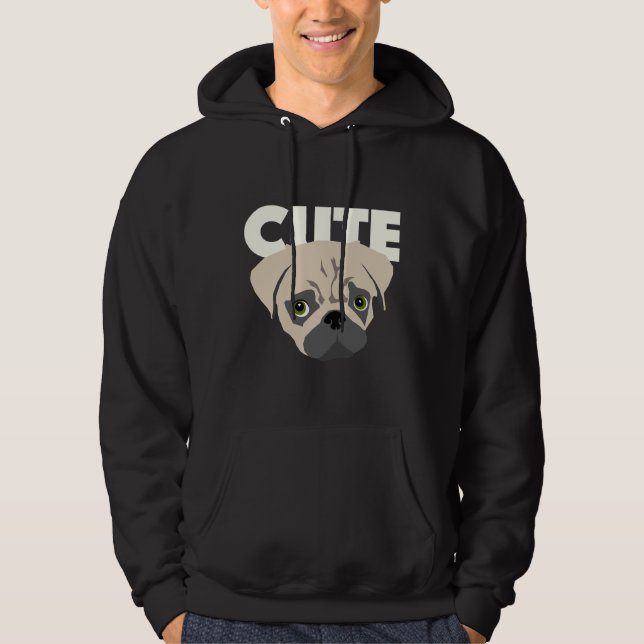 Cute Pug - Pug Mom. Pug Dad, Pug Lover  Essential  Hoodie (Front)