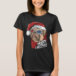 Cute Pug Puppy Dog Santa Claus Christmas Classic T-Shirt