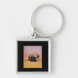 Cute Pug Puppy Pug Dog Lovers Gift Keychain