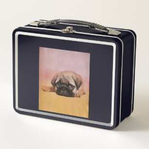 Cute Pug Puppy   Pug Dog Lovers Gift Metal Lunch Box