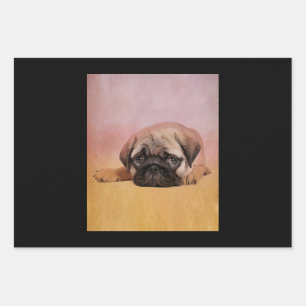 Cute Pug Puppy Pug Dog Lovers Gift Wrapping Paper Sheet