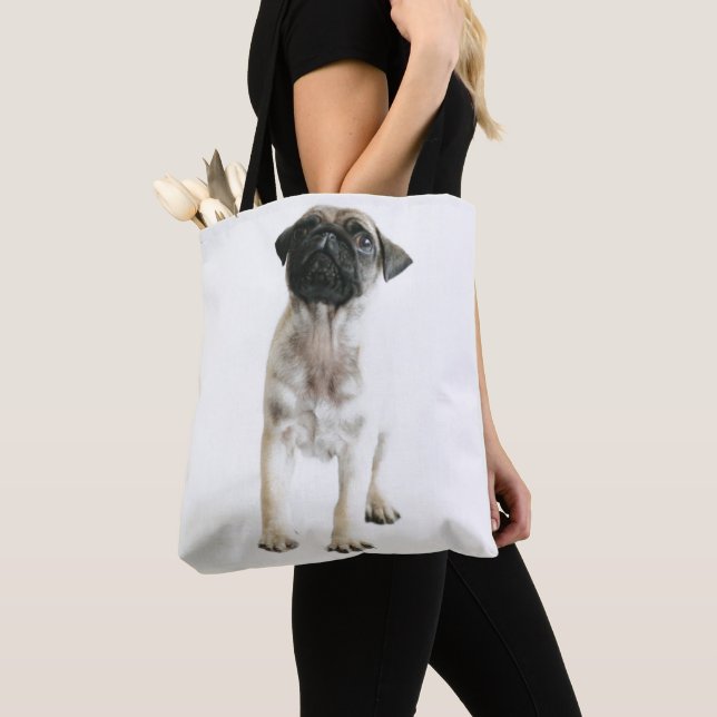 Cute Pug Puppy Tote Bag (Close Up)