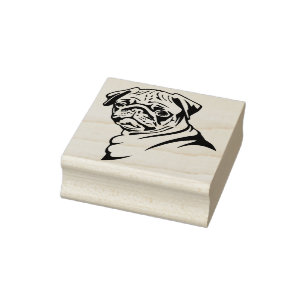 Cute Pug Rubber Stamp