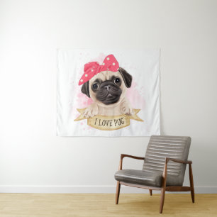 Cute Pug Tapestry