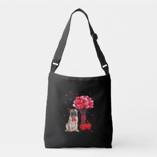 Cute Pug Valentines Day Heart Dog Lover Crossbody Bag